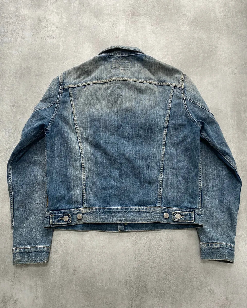 2000s Armani Faded Denim Jacket oaMHMyo 2