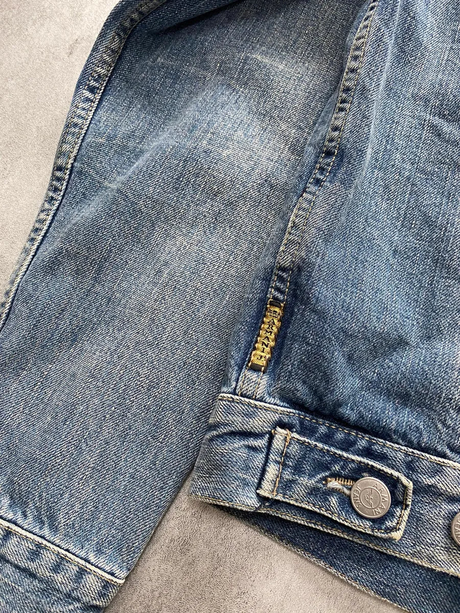 2000s Armani Faded Denim Jacket oaMHMyo 4