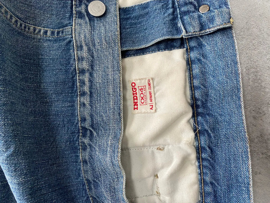 2000s Armani Faded Denim Jacket oaMHMyo 5