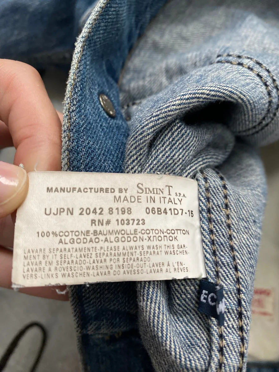 2000s Armani Faded Denim Jacket oaMHMyo 8