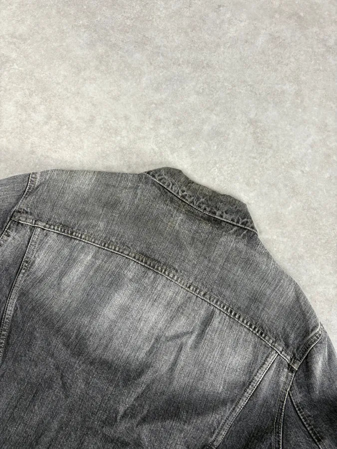 2000s Armani Faded Grey Light Denim Jacket EmmEJpY 5