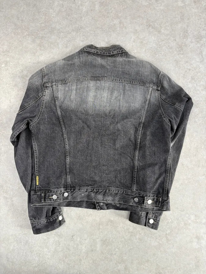 2000s Armani Faded Grey Light Denim Jacket EmmEJpY 4