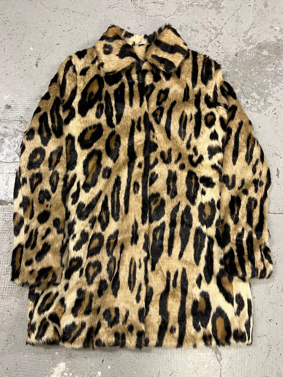 2000s Armani Fake Fur Leopard Long Jacket jSEODVT 0