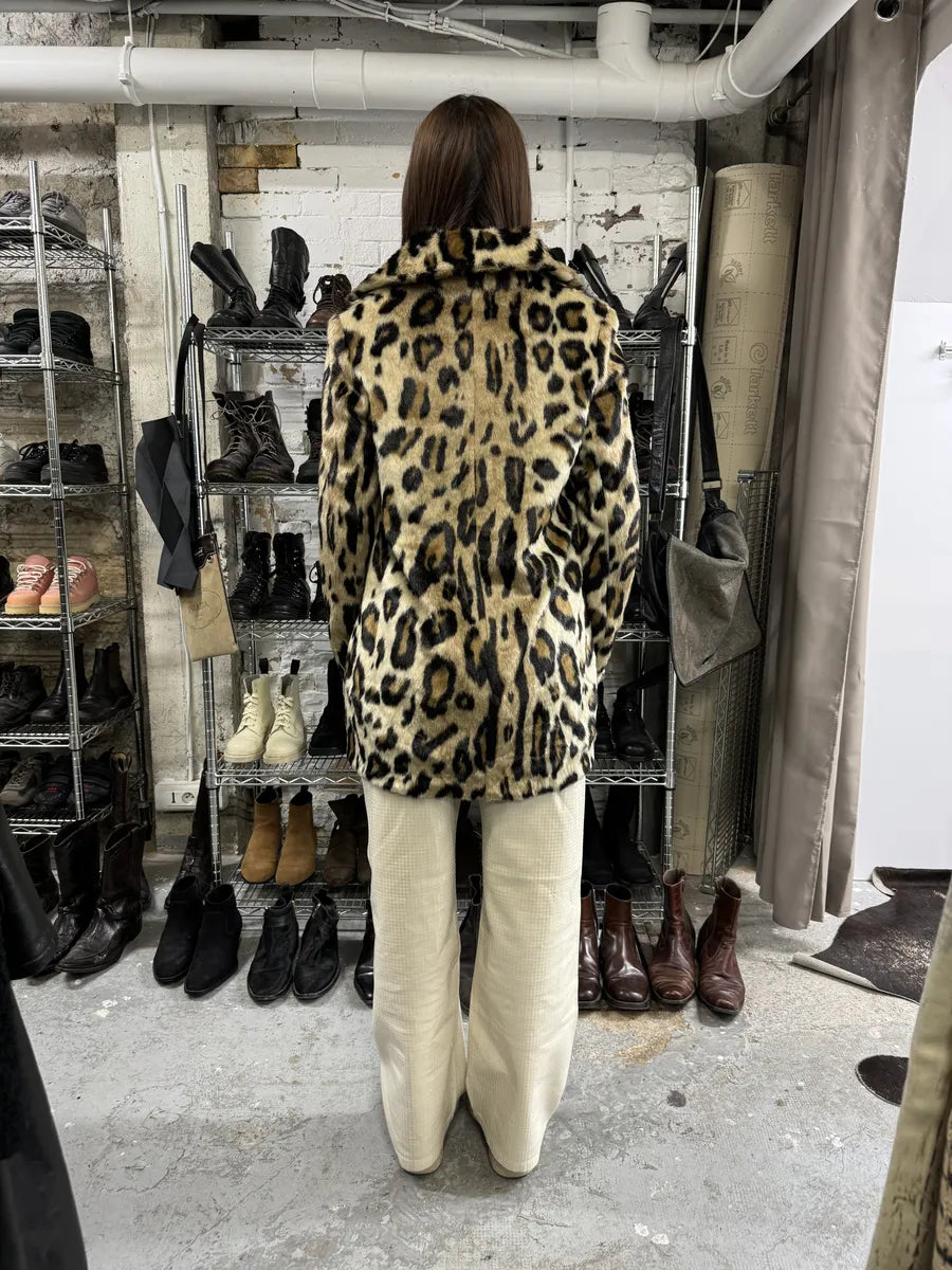2000s Armani Fake Fur Leopard Long Jacket jSEODVT 2