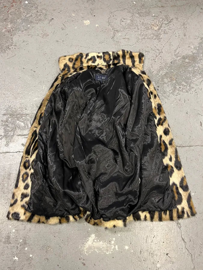 2000s Armani Fake Fur Leopard Long Jacket jSEODVT 8