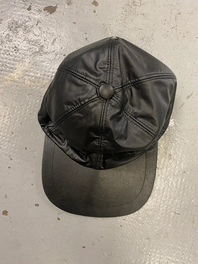 2000s Armani Fake Leather Black Cap EtrXdhK 2