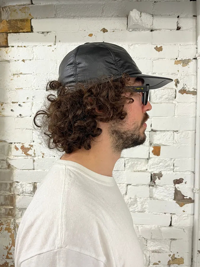 2000s Armani Fake Leather Black Cap EtrXdhK 1