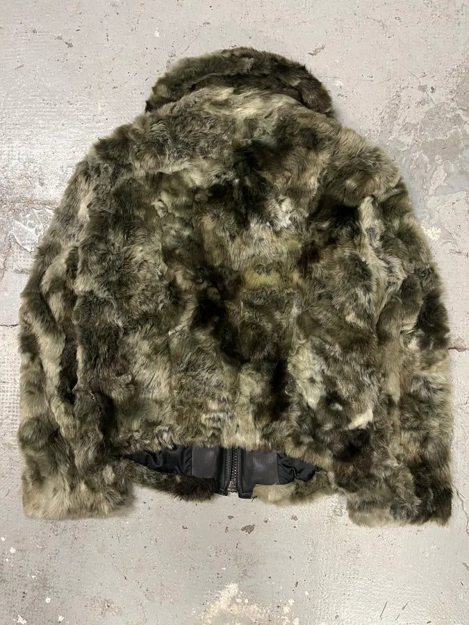 2000s Armani Faux Fur Hybrid Bomber Jacket (S/M) ioUZoae 1