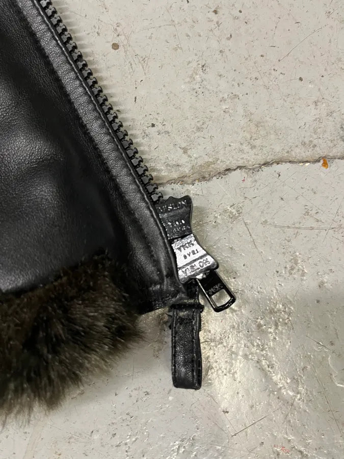 2000s Armani Faux Fur Hybrid Bomber Jacket (S/M) ioUZoae 7