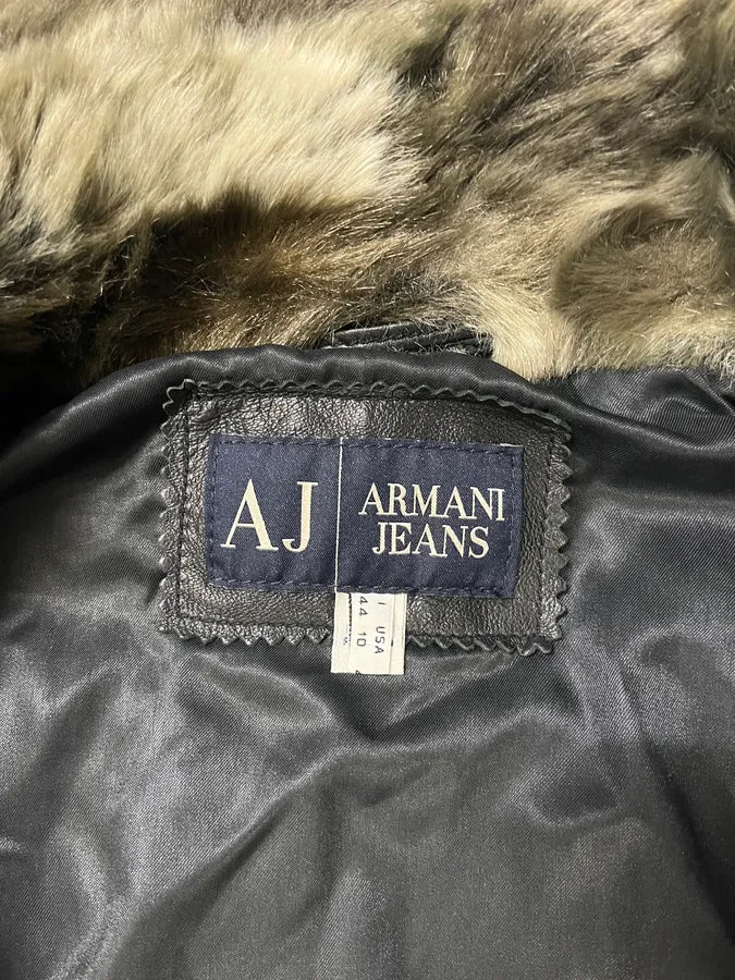 2000s Armani Faux Fur Hybrid Bomber Jacket (S/M) ioUZoae 8