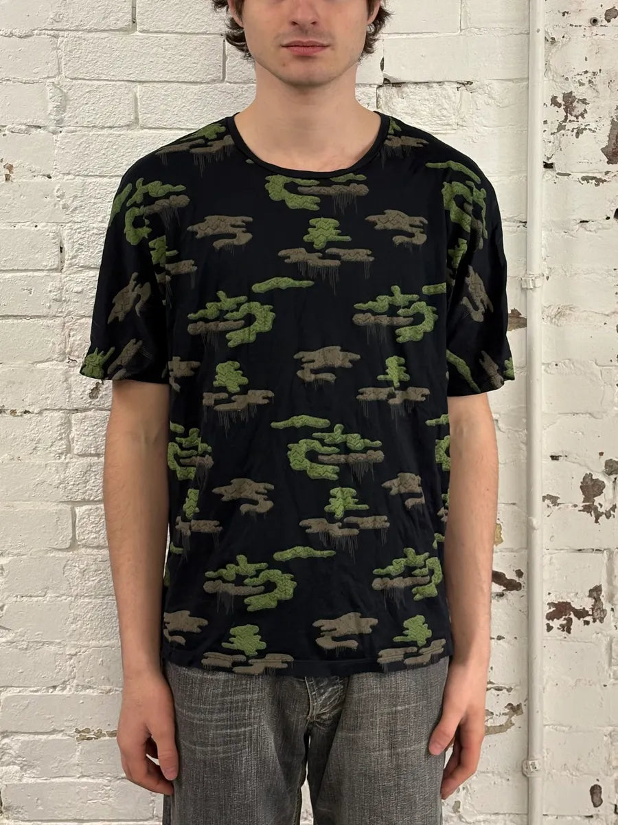 FW2018 Emporio Armani Green Lands Cloudy Black T-Shirt ItWUxtz 1