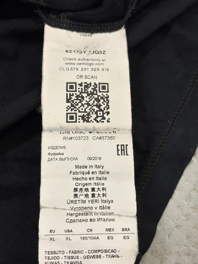 FW2018 Emporio Armani Green Lands Cloudy Black T-Shirt ItWUxtz 7