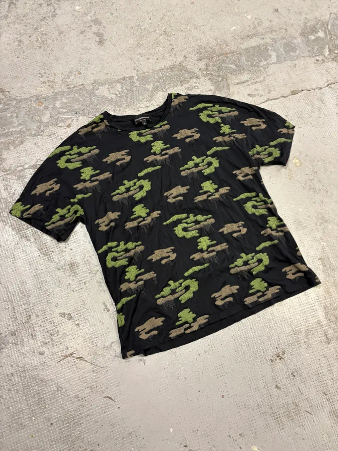 FW2018 Emporio Armani Green Lands Cloudy Black T-Shirt ItWUxtz 3