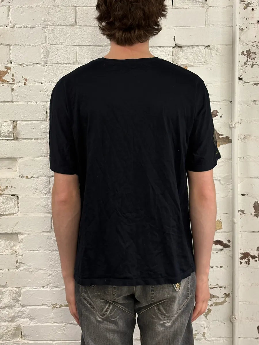 FW2018 Emporio Armani Green Lands Cloudy Black T-Shirt ItWUxtz 2