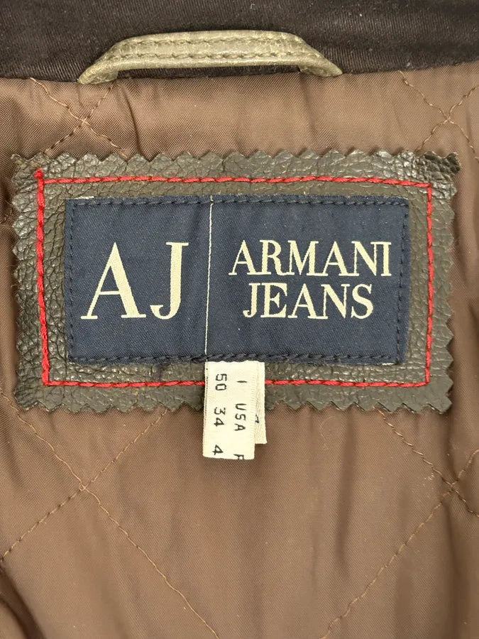 2000s Armani Grey & White AJ Biker Leather Jacket pvqzyRb 12