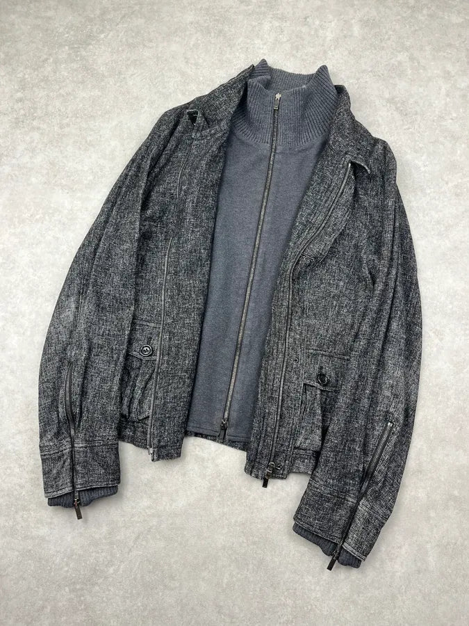 AW2008 Armani Grey Hybrid Double Layer Cargo Jacket hIWXFkq 4