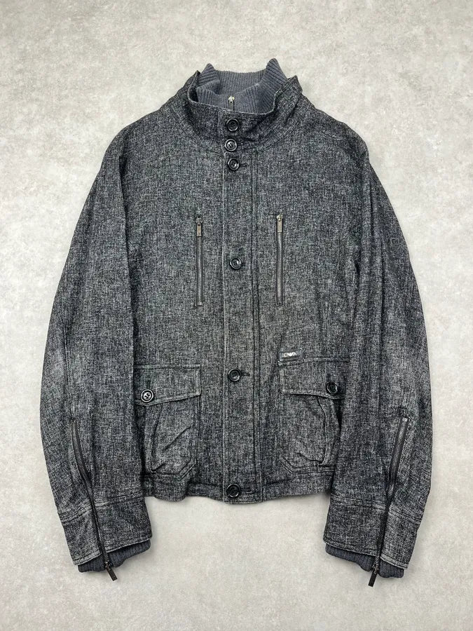 AW2008 Armani Grey Hybrid Double Layer Cargo Jacket hIWXFkq 0