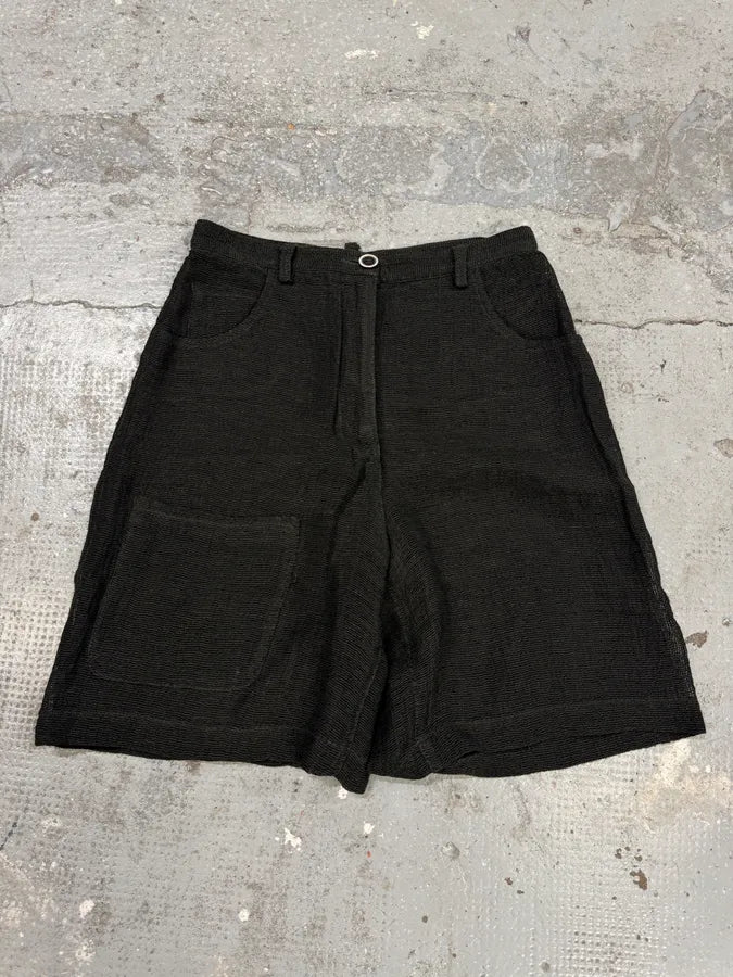 2000s Armani Grey Linen Short efFQGQK 0