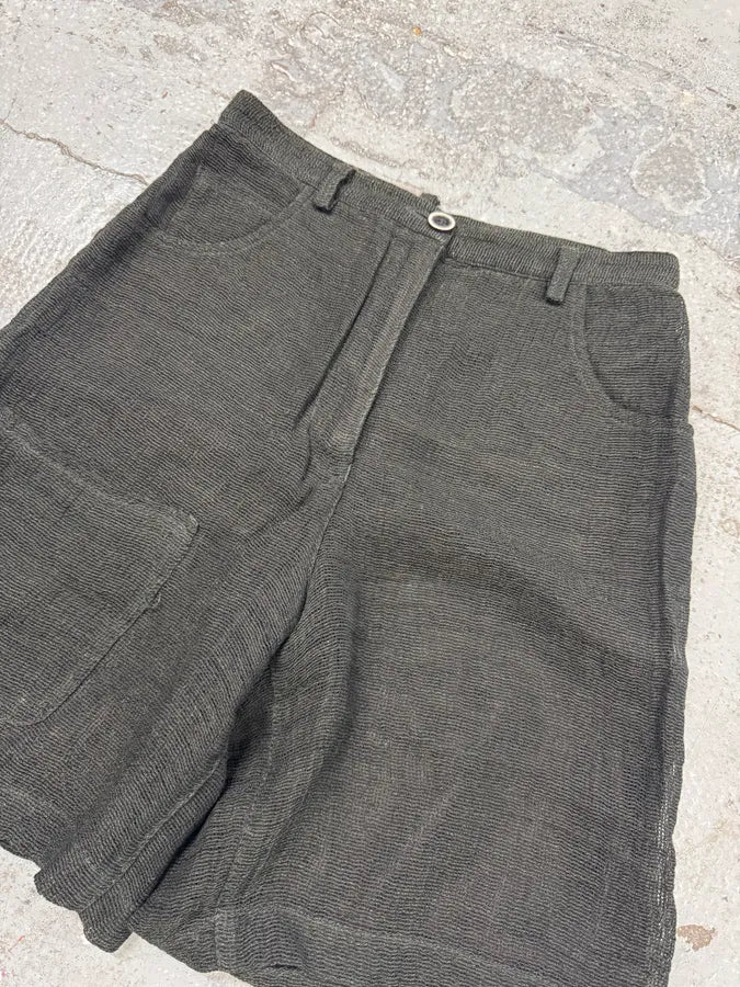 2000s Armani Grey Linen Short efFQGQK 1