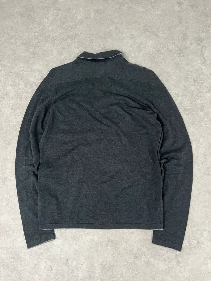 2010s Emporio Armani Grey Wool Polo Longsleeve PhSkwca 5