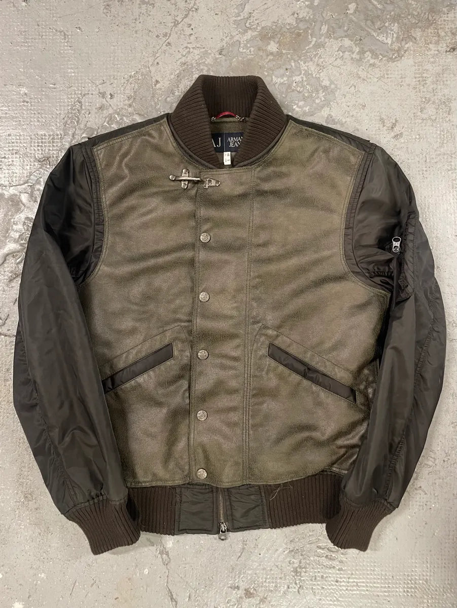 2000s Armani Hybrid Black Dragon Hide Bomber (S/M) 1