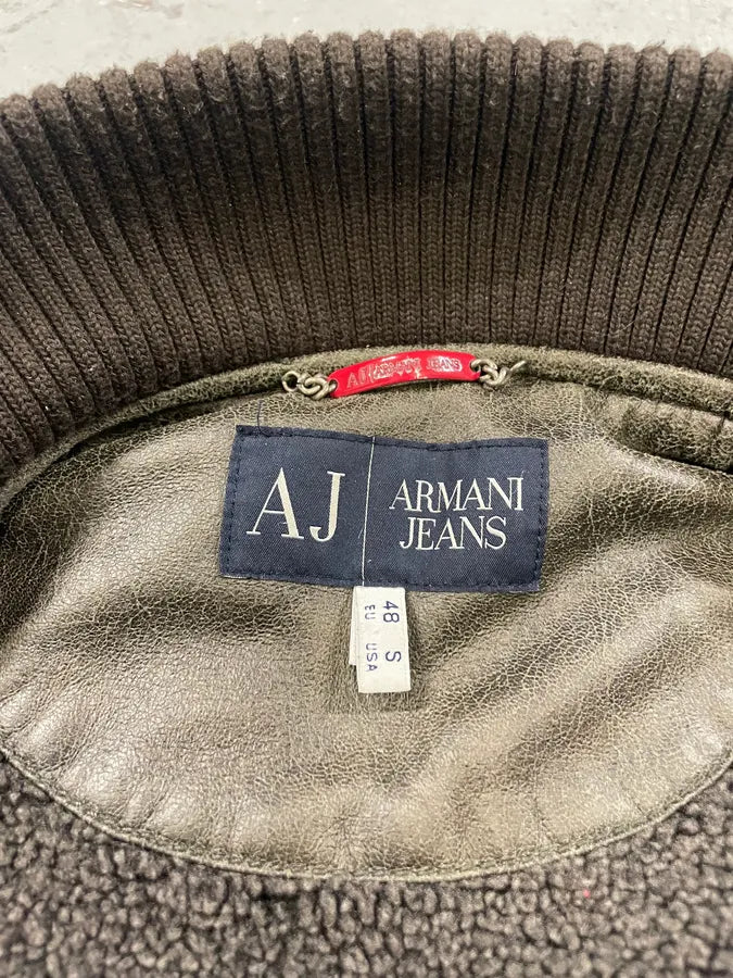 2000s Armani Hybrid Black Dragon Hide Bomber (S/M) 11