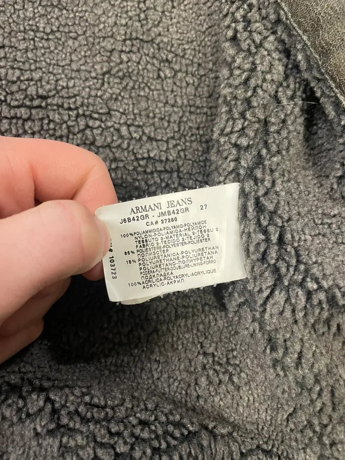 2000s Armani Hybrid Black Dragon Hide Bomber (S/M) 12