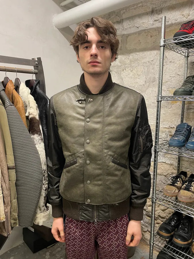 2000s Armani Hybrid Black Dragon Hide Bomber (S/M) 2