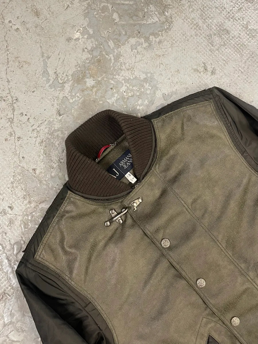 2000s Armani Hybrid Black Dragon Hide Bomber (S/M) 5