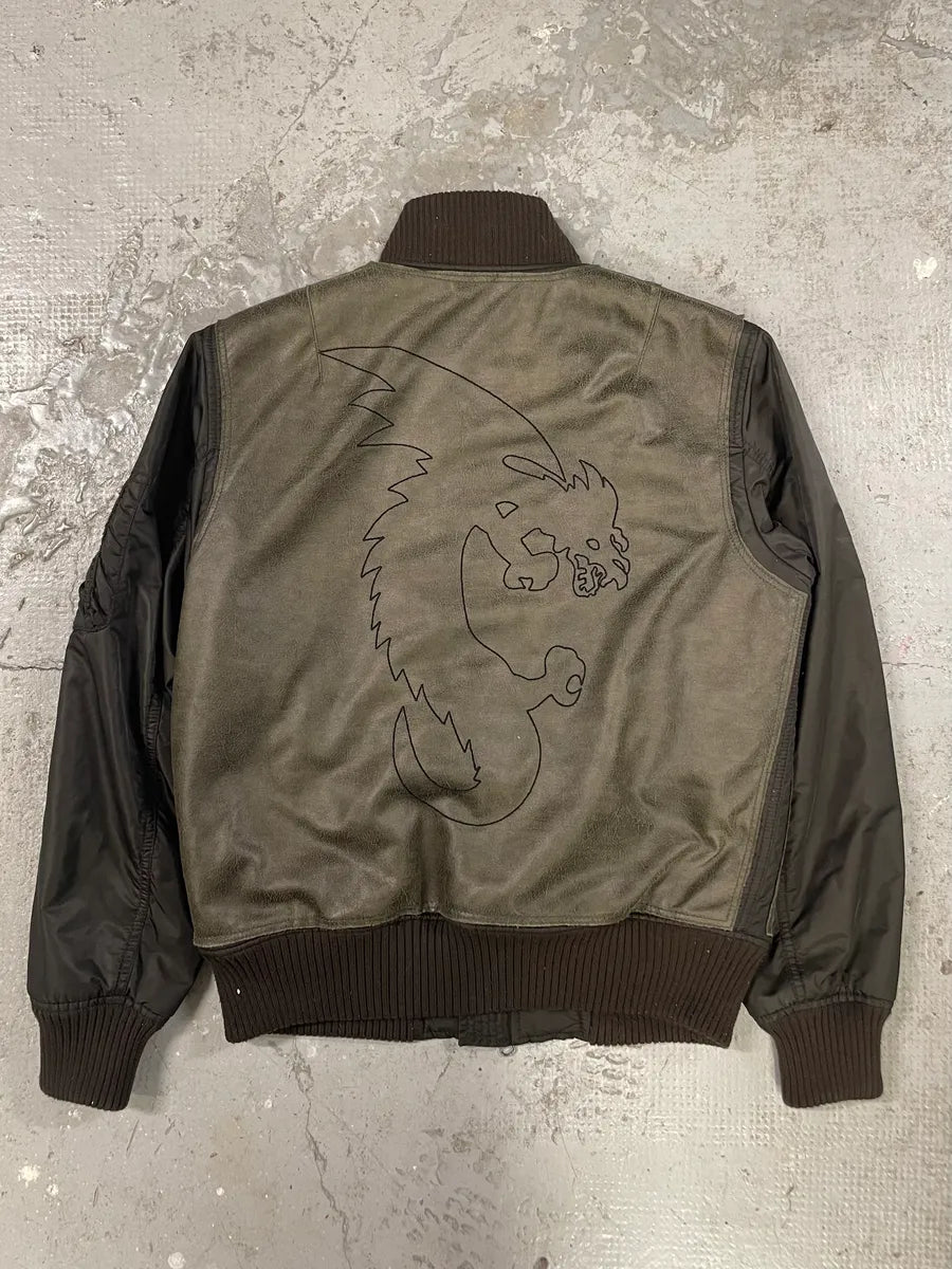 2000s Armani Hybrid Black Dragon Hide Bomber (S/M) 6