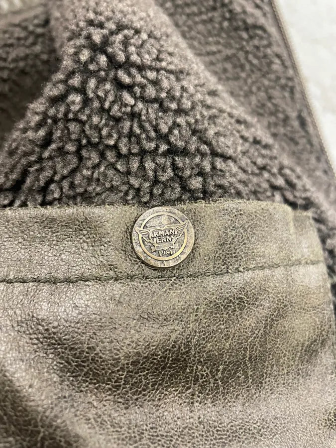 2000s Armani Hybrid Black Dragon Hide Bomber (S/M) 8