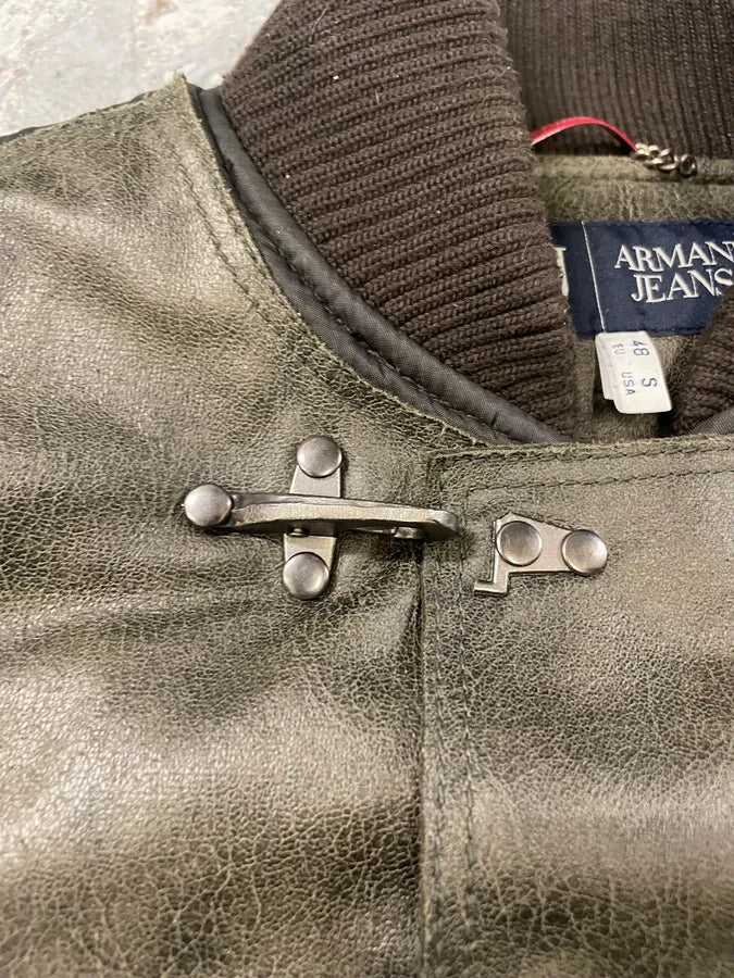 2000s Armani Hybrid Black Dragon Hide Bomber (S/M) 9