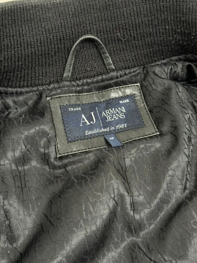2000s Armani Hybrid Black Leather Nylon Jacket eRNVYxI 8