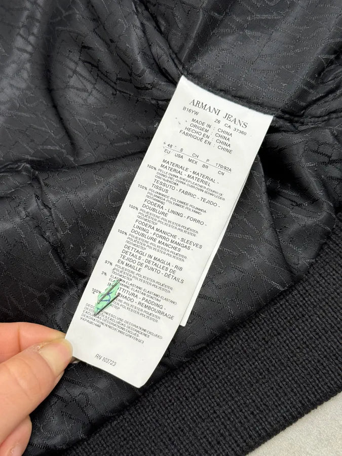 2000s Armani Hybrid Black Leather Nylon Jacket eRNVYxI 9