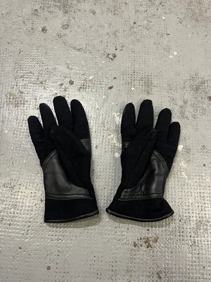 2000s Armani Hyrbid Black Wool Gloves SXIRcYI 2
