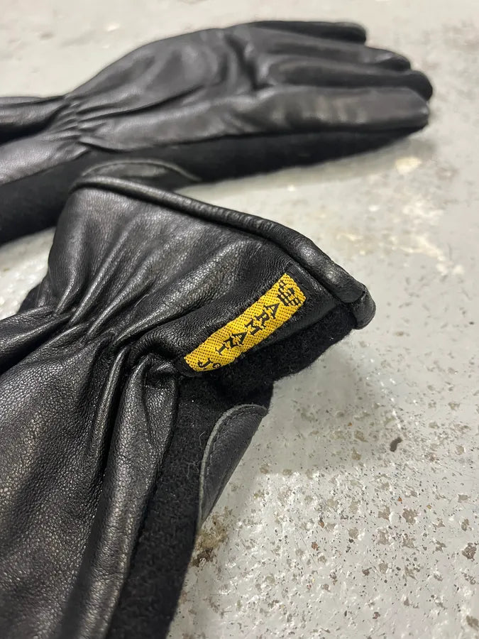 2000s Armani Hyrbid Black Wool Gloves SXIRcYI 4