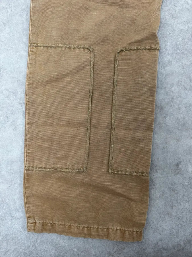 2000s Armani Irregular Straight Relaxed Beige Pants EsQUQVm 8