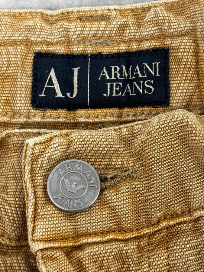 2000s Armani Irregular Straight Relaxed Beige Pants EsQUQVm 10