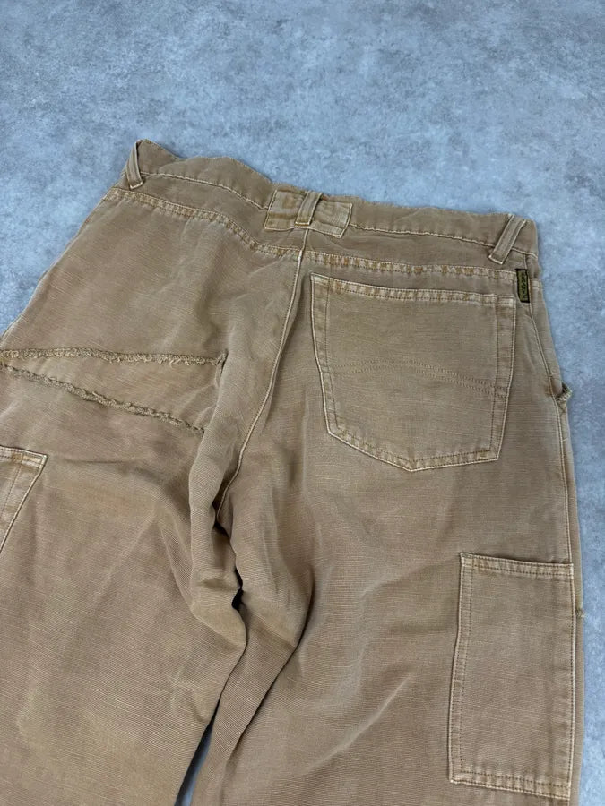 2000s Armani Irregular Straight Relaxed Beige Pants EsQUQVm 6
