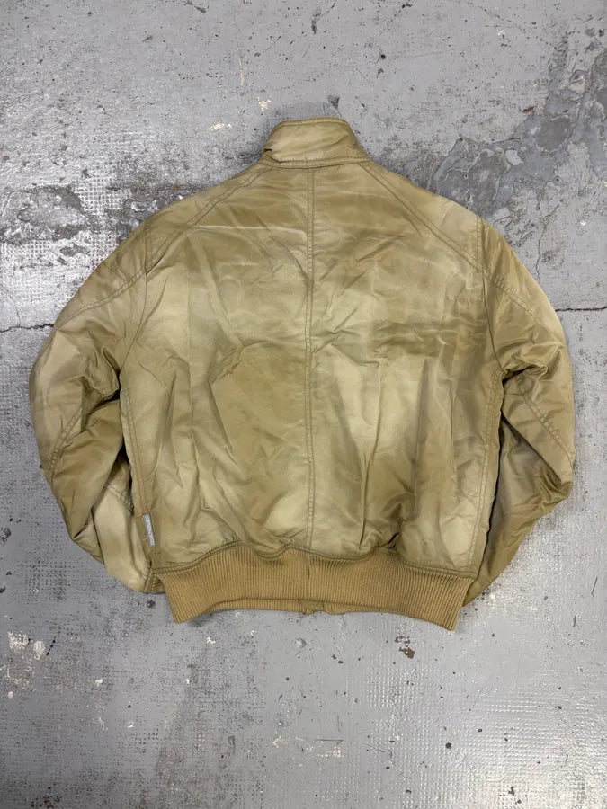 2000s Armani Beige Nylon Multi-Pocket Aero Bomber Jacket PbcPRoh 4