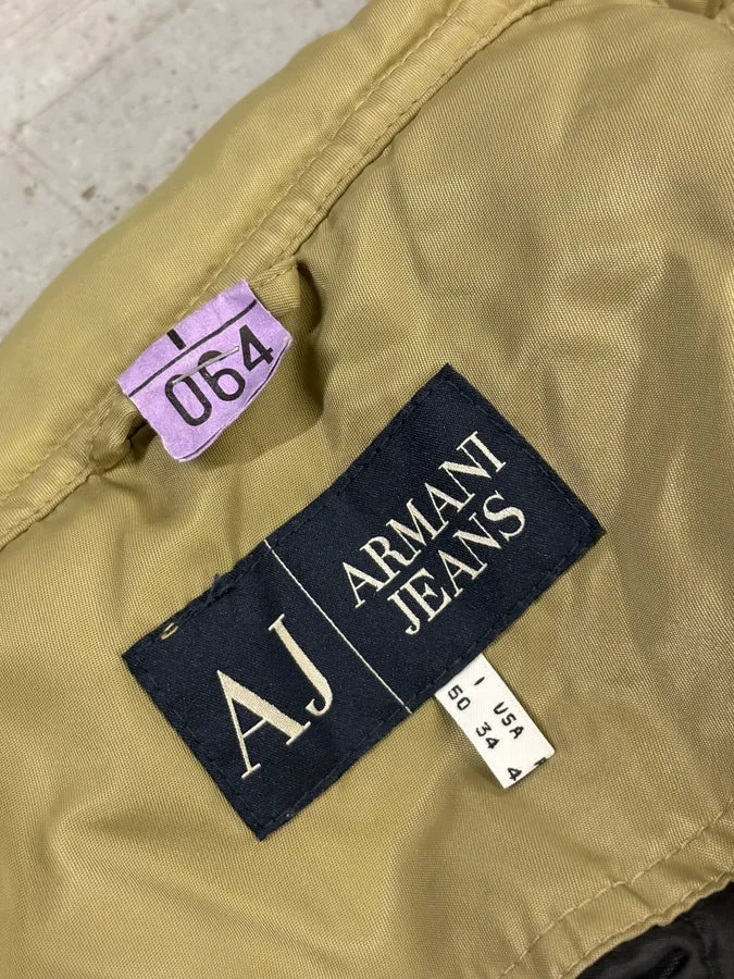 2000s Armani Beige Nylon Multi-Pocket Aero Bomber Jacket PbcPRoh 8