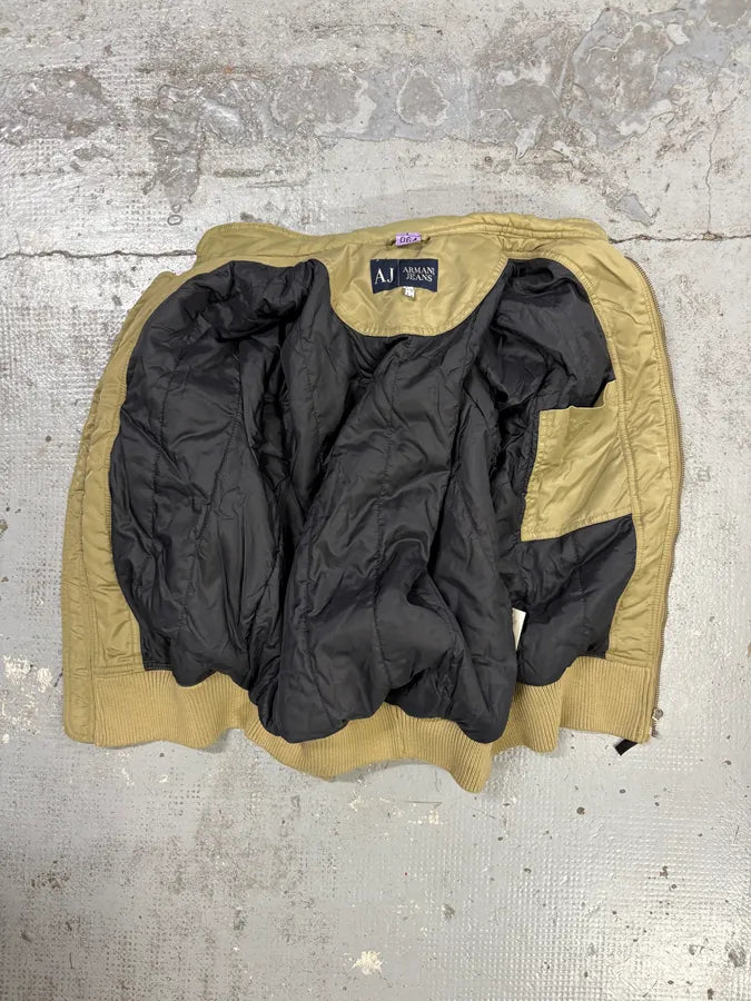 2000s Armani Beige Nylon Multi-Pocket Aero Bomber Jacket PbcPRoh 6