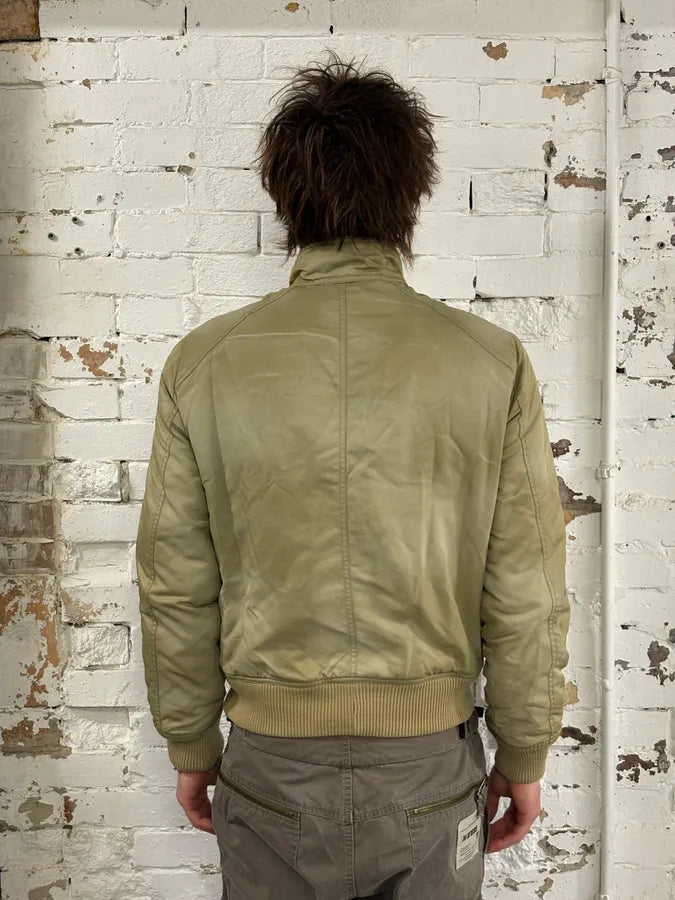 2000s Armani Beige Nylon Multi-Pocket Aero Bomber Jacket PbcPRoh 2
