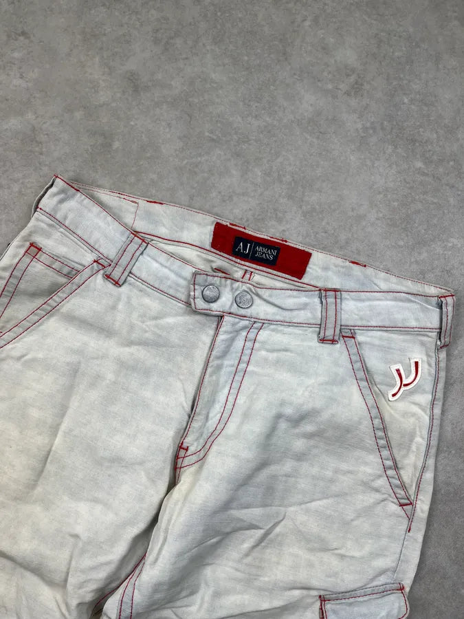 2000s Armani Faded Grey Double Knee Cargo Pants gzSppHA 5