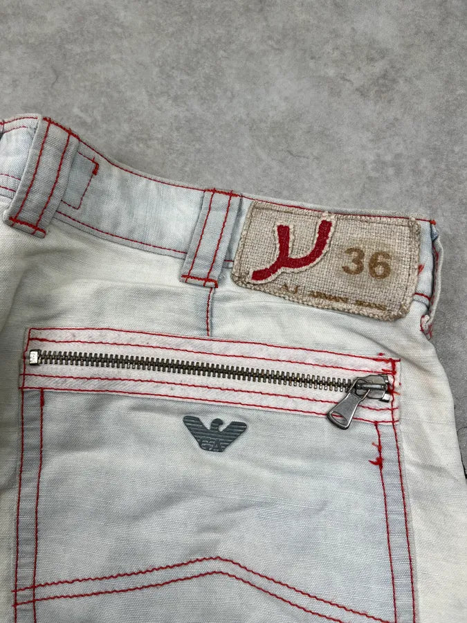 2000s Armani Faded Grey Double Knee Cargo Pants gzSppHA 9