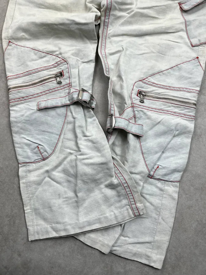 2000s Armani Faded Grey Double Knee Cargo Pants gzSppHA 7