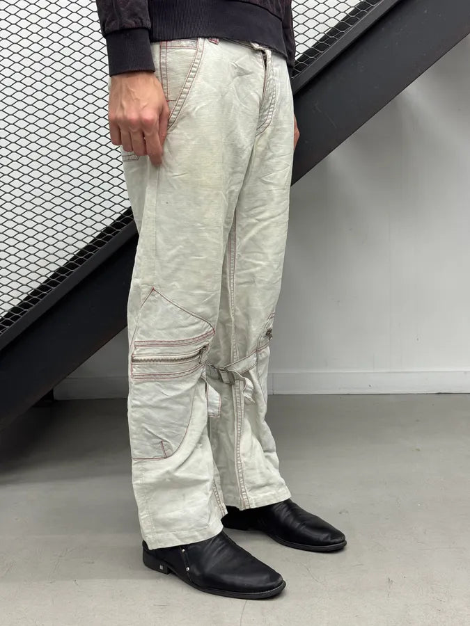 2000s Armani Faded Grey Double Knee Cargo Pants gzSppHA 2