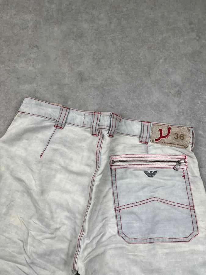 2000s Armani Faded Grey Double Knee Cargo Pants gzSppHA 6