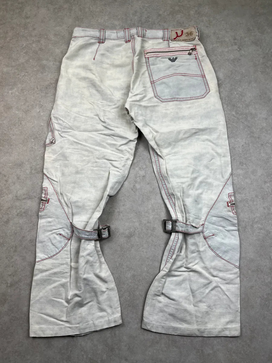 2000s Armani Faded Grey Double Knee Cargo Pants gzSppHA 4