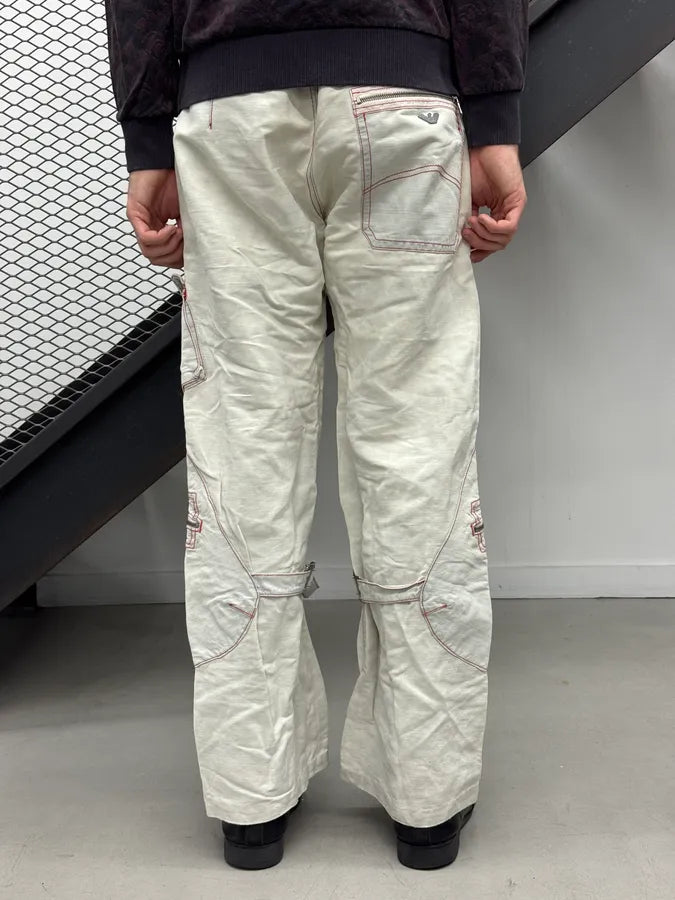 2000s Armani Faded Grey Double Knee Cargo Pants gzSppHA 3